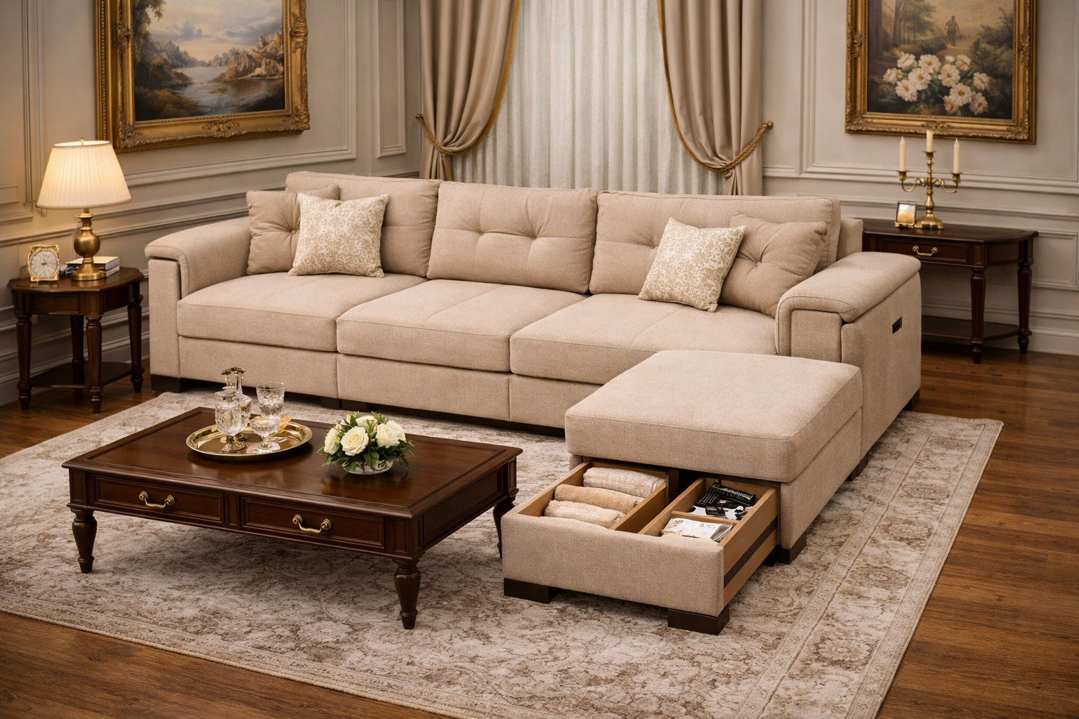 ركنة مودرن ستايل تركي بلون بيج ( متاح تغير الوان )