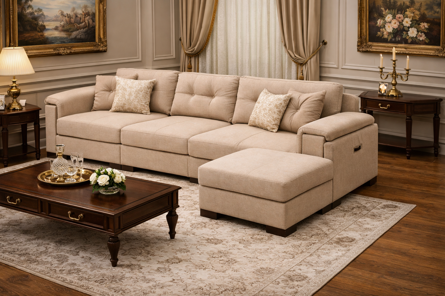 ركنة مودرن ستايل تركي بلون بيج ( متاح تغير الوان )