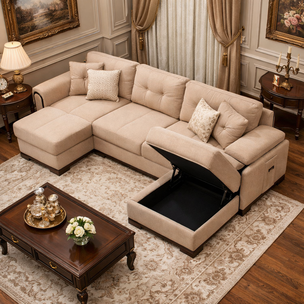 ركنة مودرن ستايل تركي بلون بيج ( متاح تغير الوان )